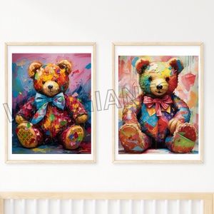 Louis Vuitton Prints Colorful Teddy Bears 11x14 Great Holiday Gifts